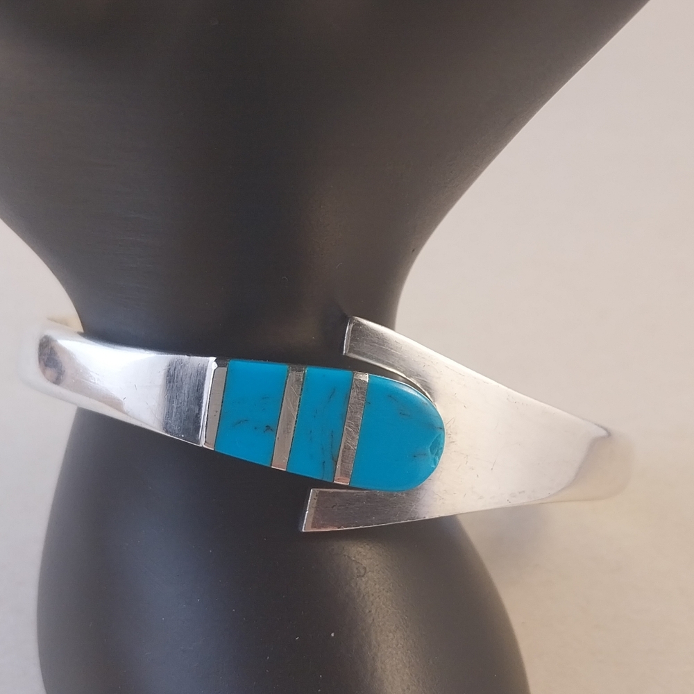 Sterling Silver and Turquoise Bracelet - Picture 15 of 16